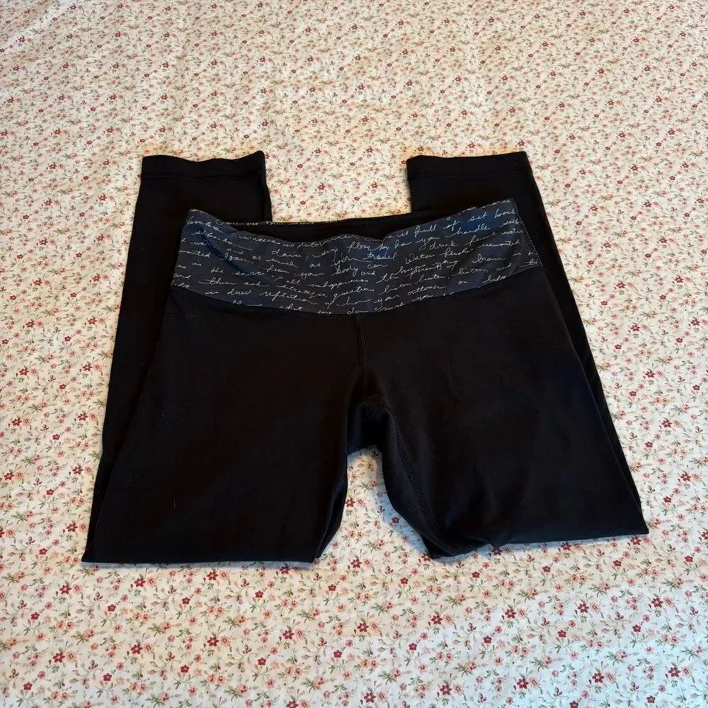 lululemon athletica Black Leggings with Script Waistband